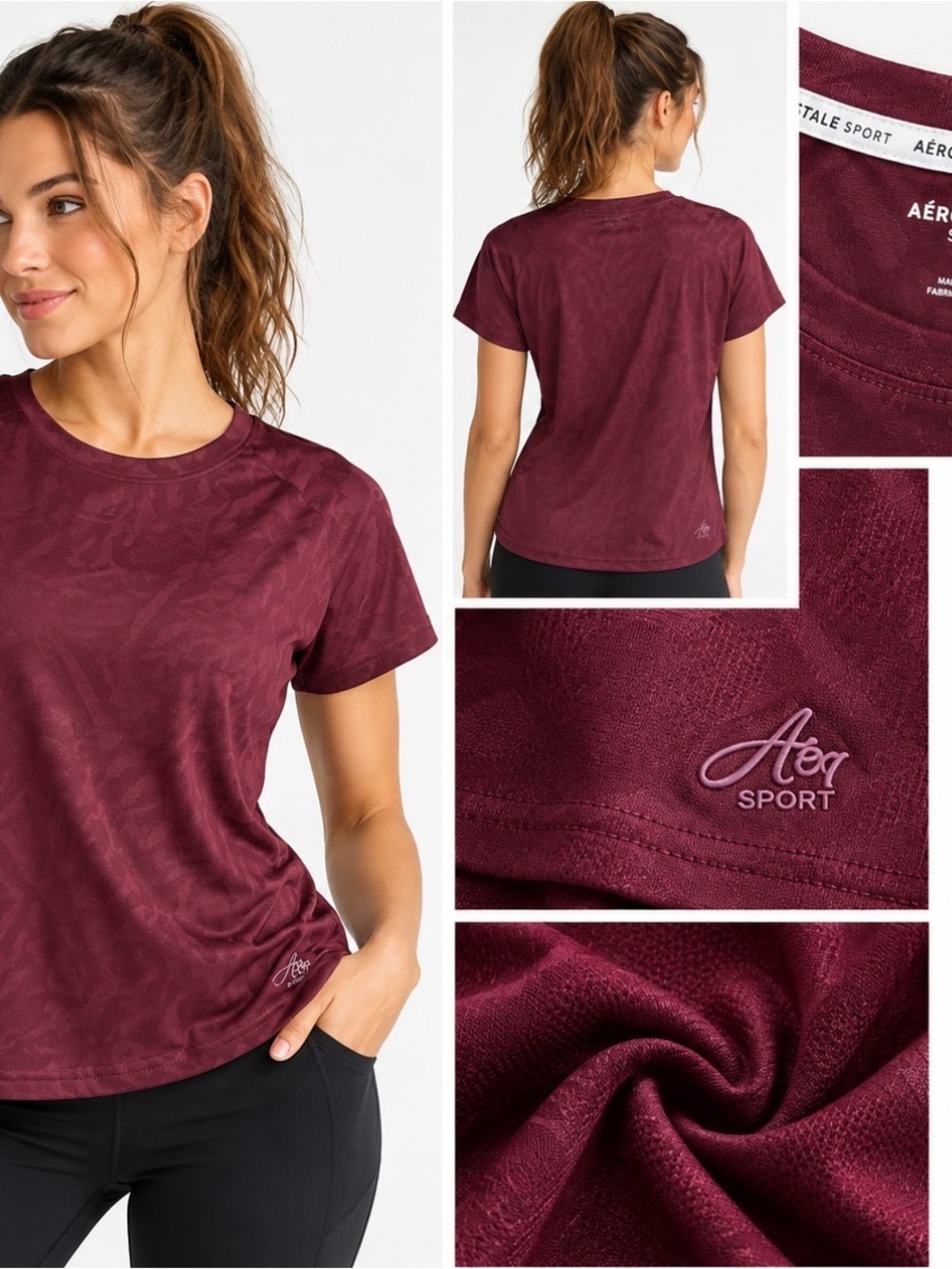 Aeropostale Sport Women’s M Burgundy Performance Top NWT MSRP $42